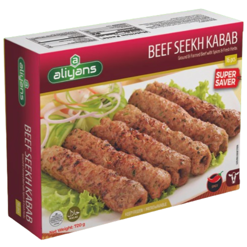 Aliyans Beef Seekh Kabab (Beef With Spices) 720G