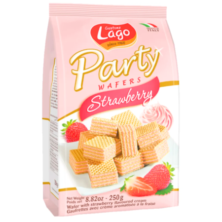 Lago Party Wafers Strawberry